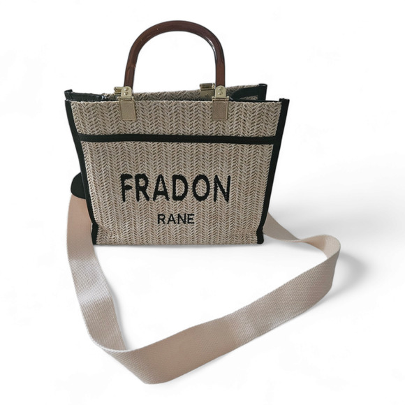 Straw/Raffia Medium Size Crossbody Handle Shoulder Handbag NWOT - Picture 3 of 5